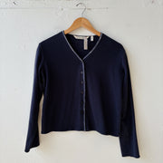 SIZE XS | Blue Ribbed Button Up