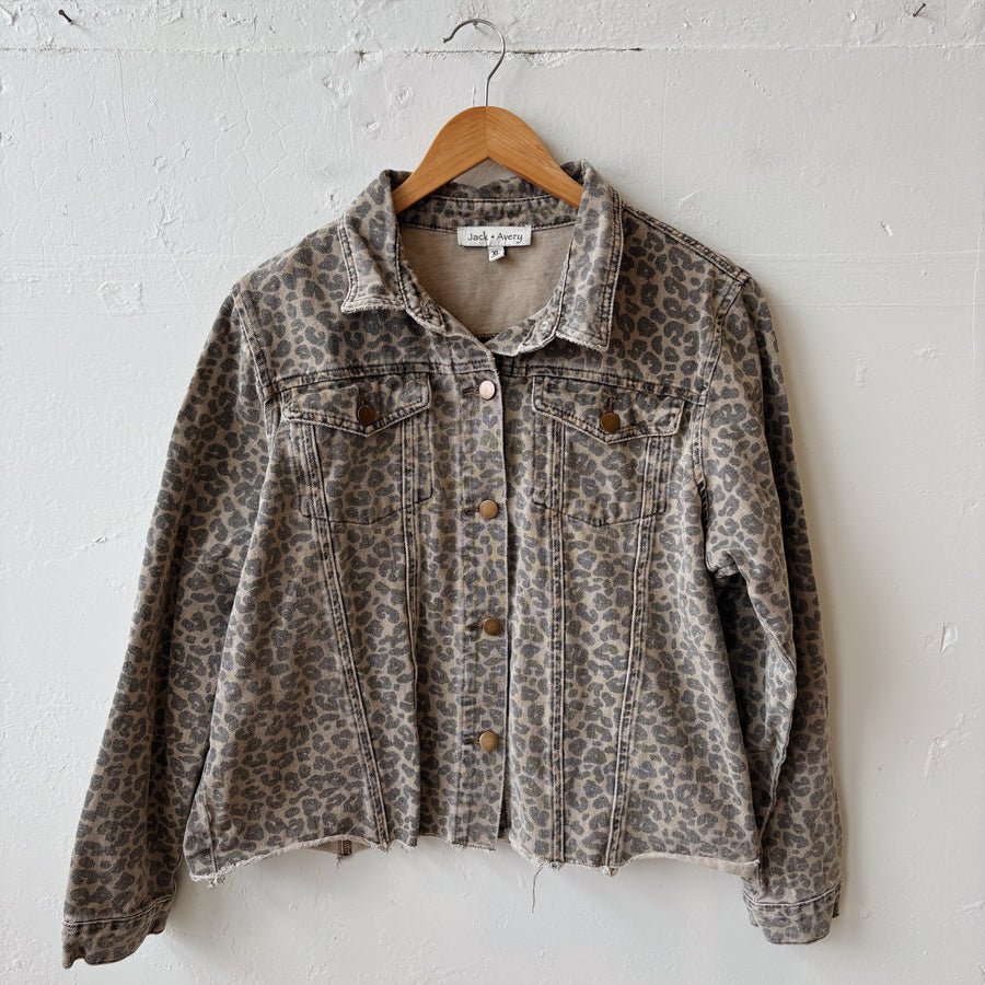 SIZE XL | Cheetah Denim Jacket