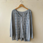 SIZE 3X | Blue Stitched Top