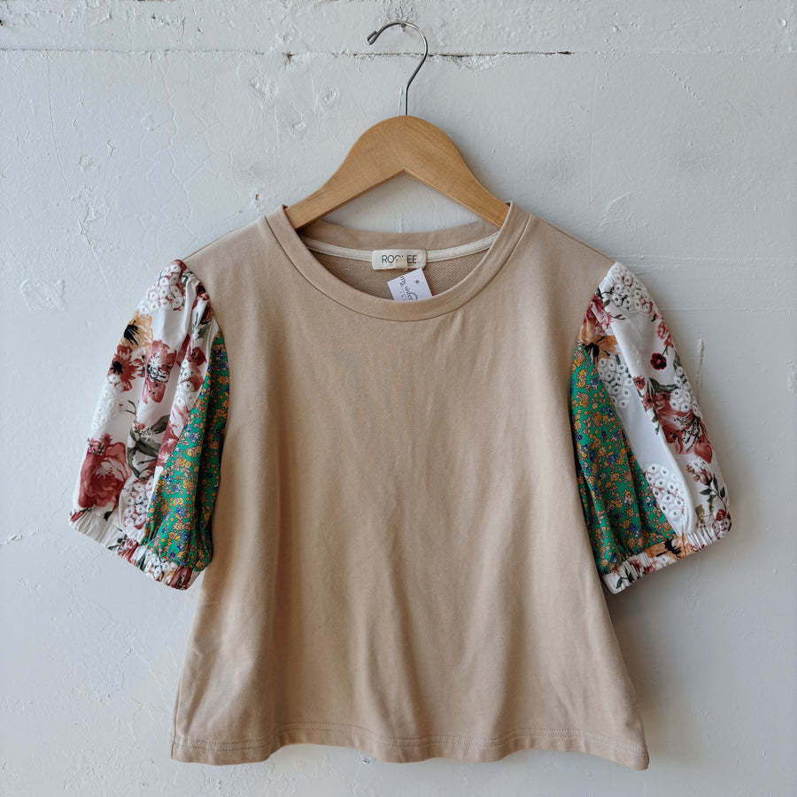 SIZE XXS | Roolee Floral Sleeve Top