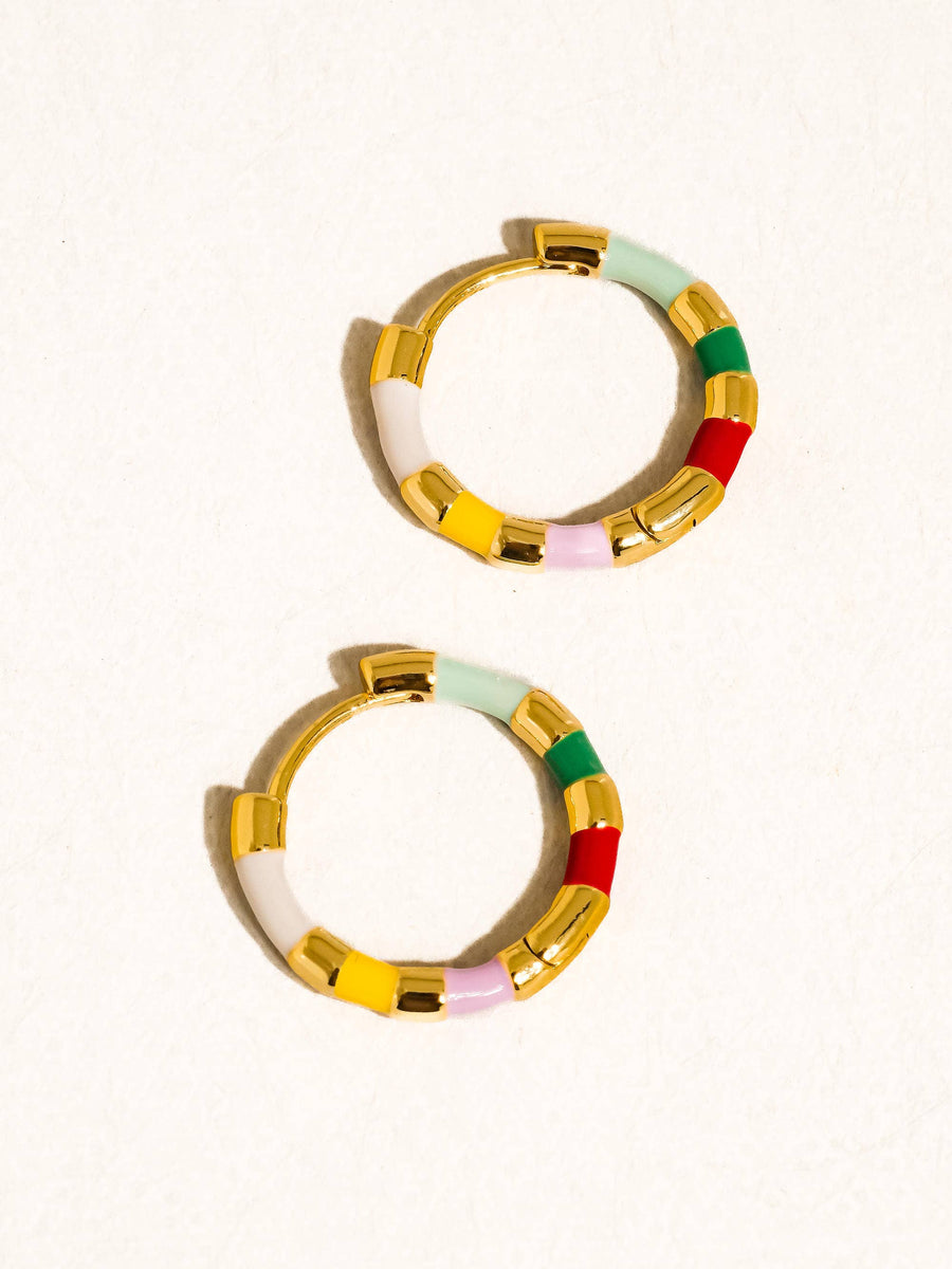 Vintage Enamel Hoop Earring