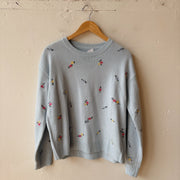 SIZE XL | Embroidered Blue Sweater