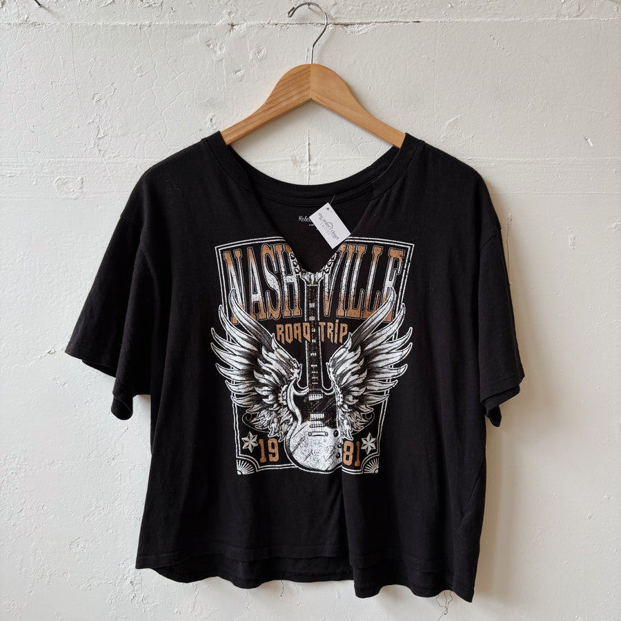 SIZE XL | Black Graphic Top