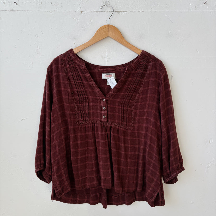 SIZE XXL | Red Plaid Top