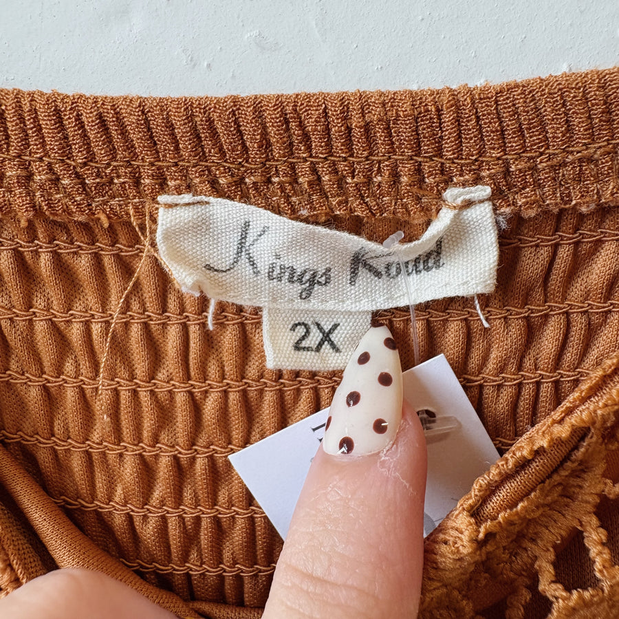 SIZE XXL | Brown Lace Dress