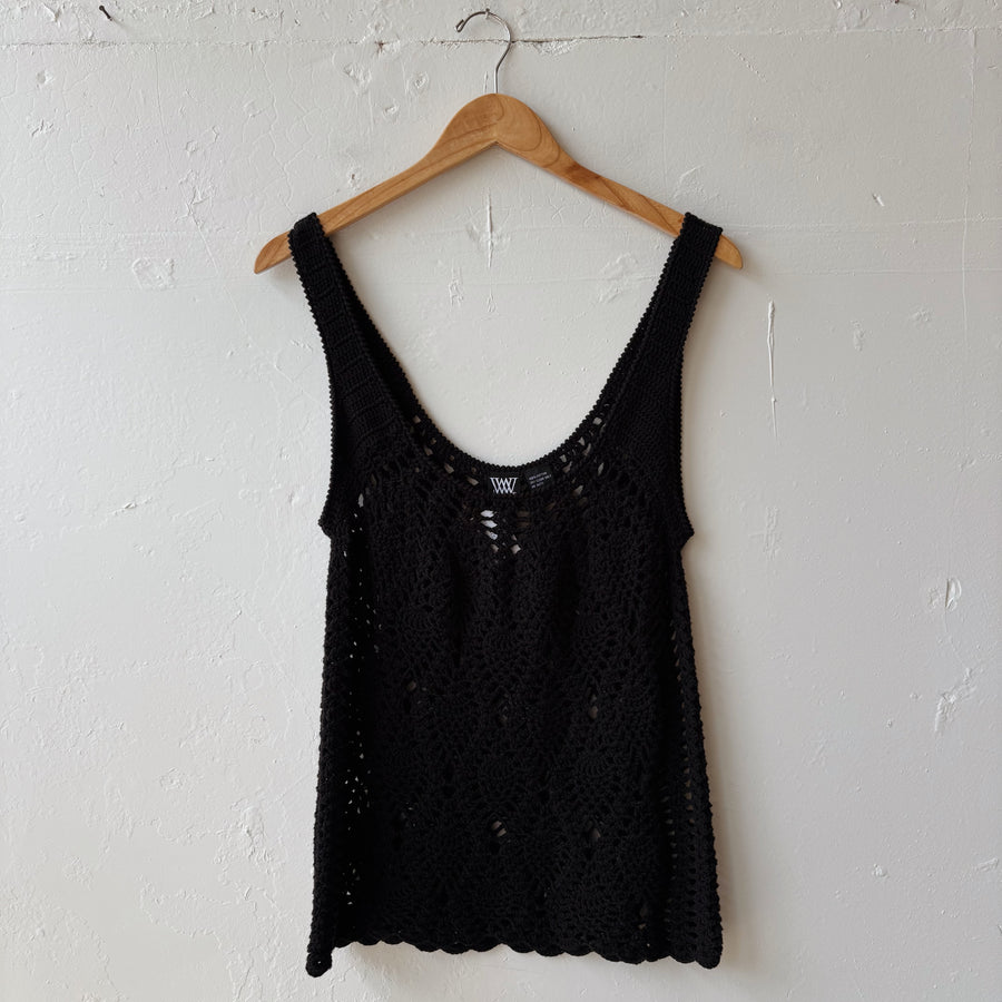 SIZE M | Black Crochet Tank Top