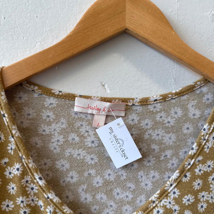 SIZE L | Yellow Floral Top