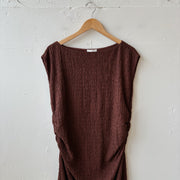 SIZE XXL | Brown Textured Dress