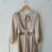 SIZE XS | Cream Patterned Dress