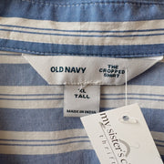 SIZE XL | Blue Striped Button Down