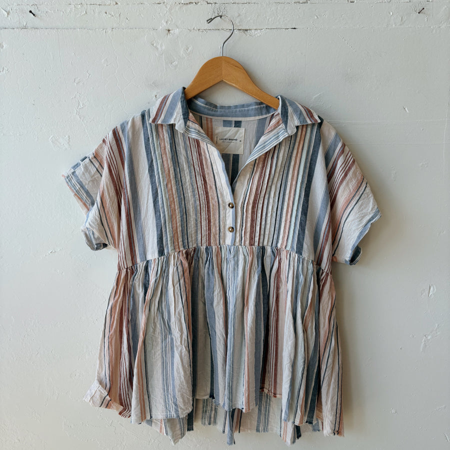 SIZE XS | Striped Babydoll Top