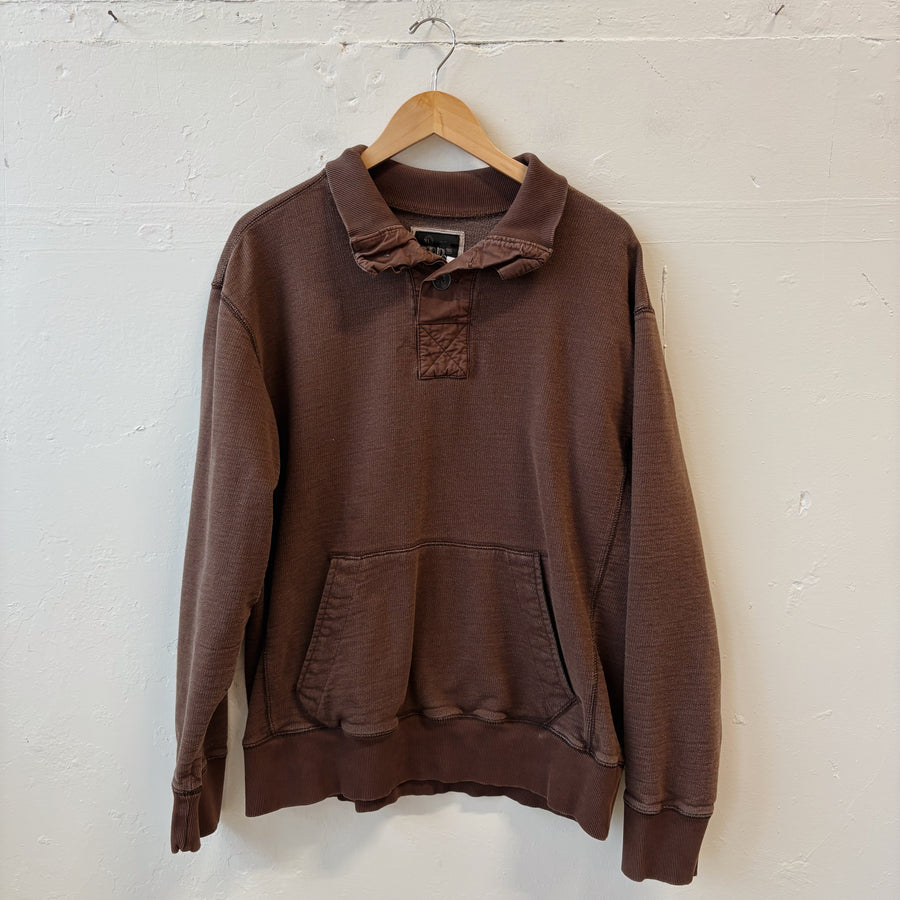 SIZE XL | Brown Quarter Button Up