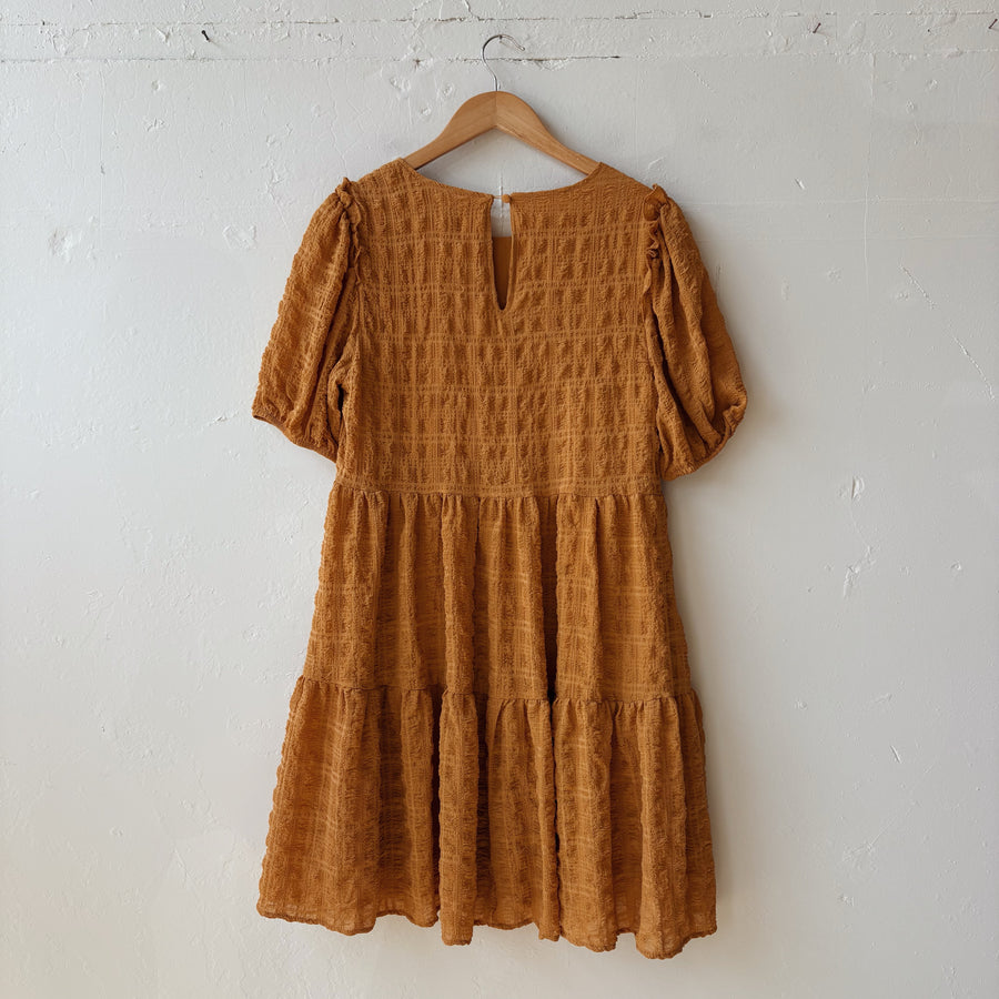 SIZE L | Yellow Textured Dress