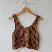 SIZE XS | Brown Crochet Top