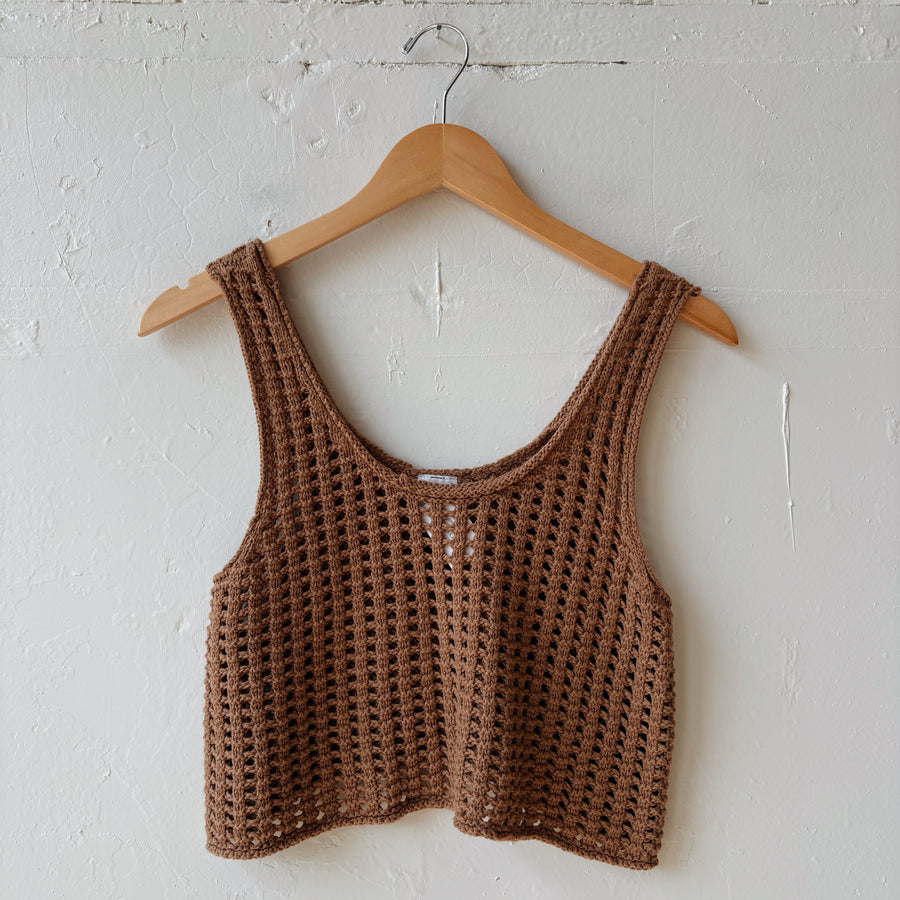 SIZE XS | Brown Crochet Top