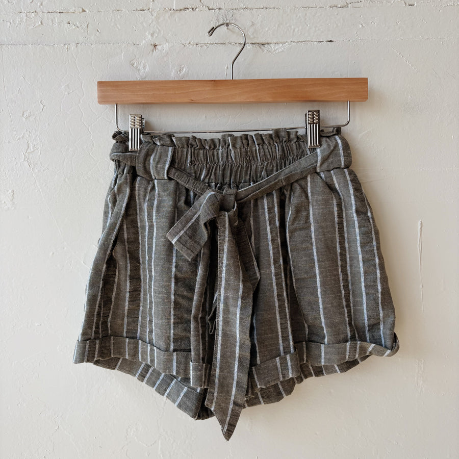 SIZE S | Green Striped Shorts