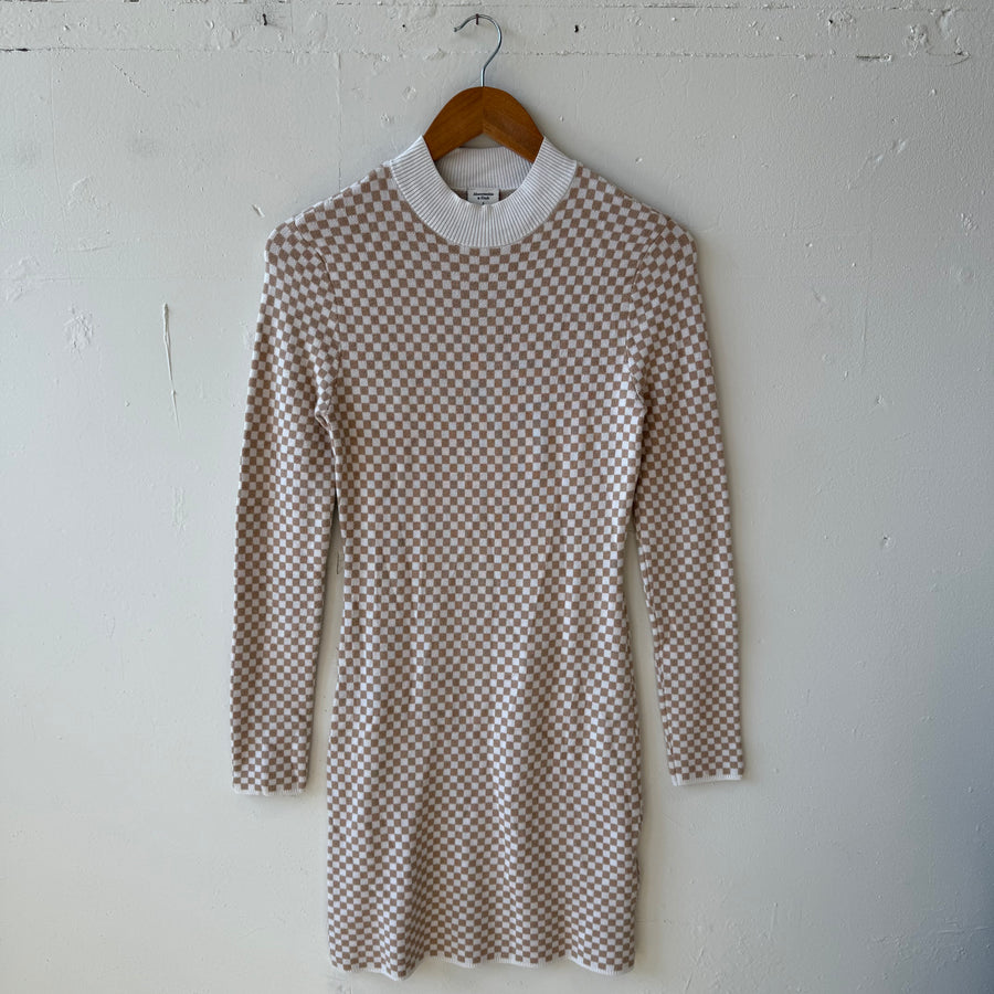 SIZE S | Gingham Sweater Dress