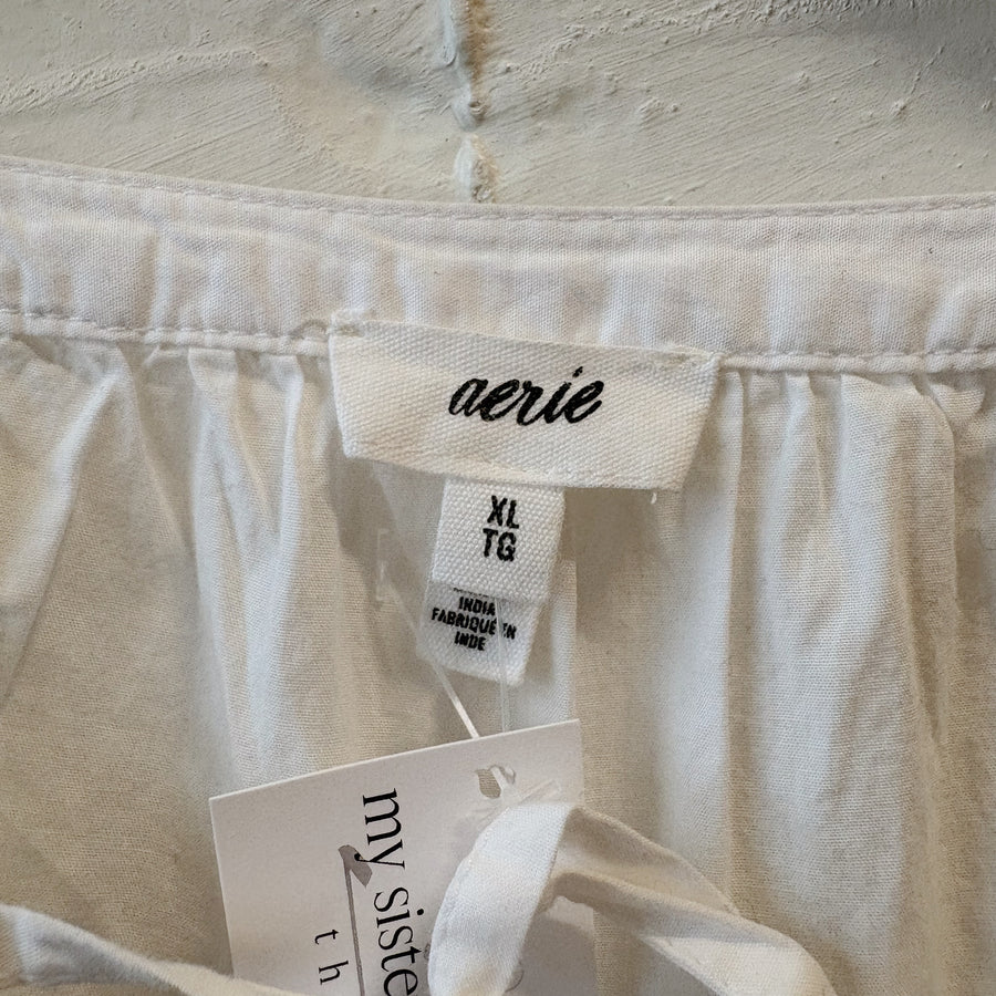 SIZE XL | Aerie White Tie Top