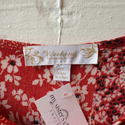 SIZE 1X | Red Floral Top