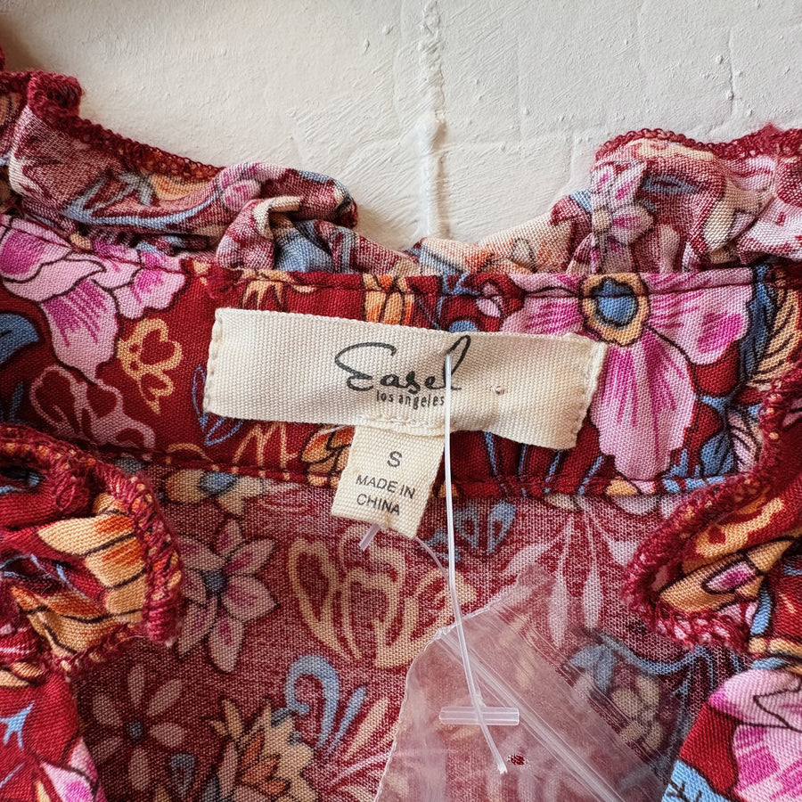 SIZE S | Red Floral Dress