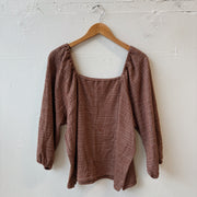 Size 2X | Brown Textured Top