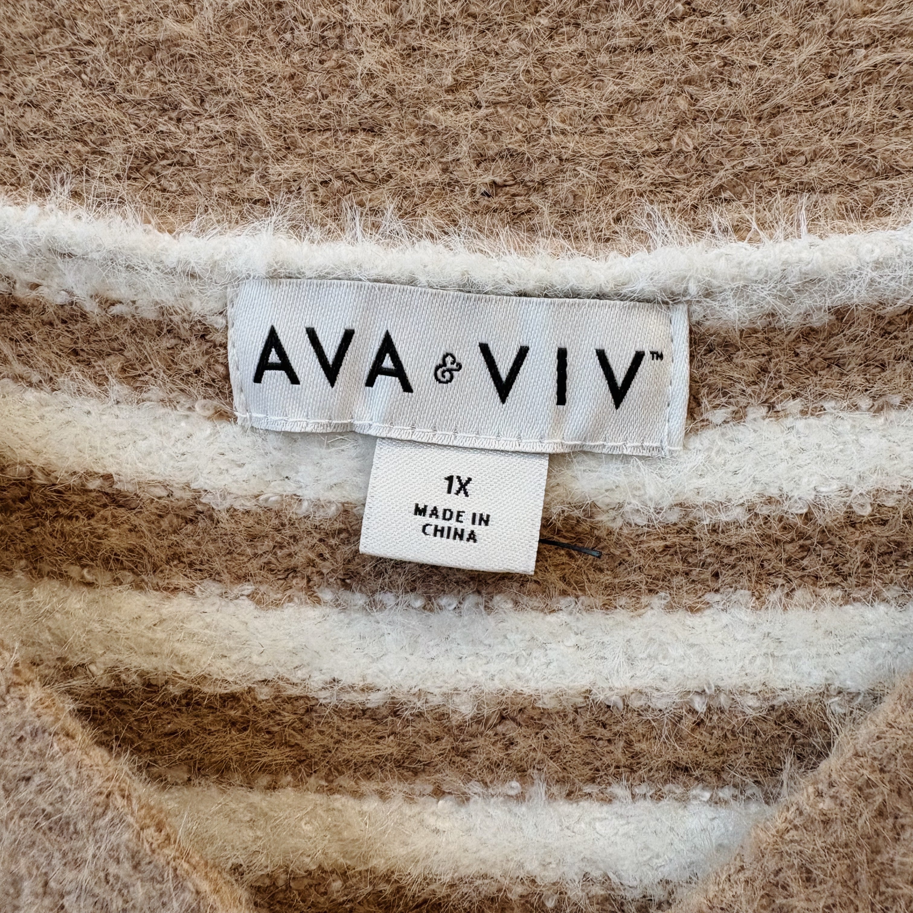 SIZE 1X | Brown Striped Sweater