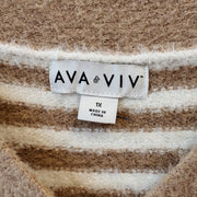 SIZE 1X | Brown Striped Sweater