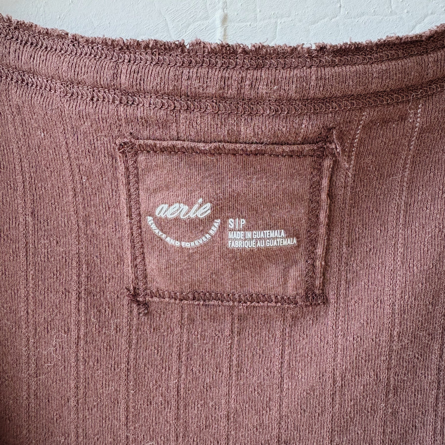 Size S | Aerie Brown Top