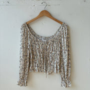 SIZE XS | Cream Floral Top