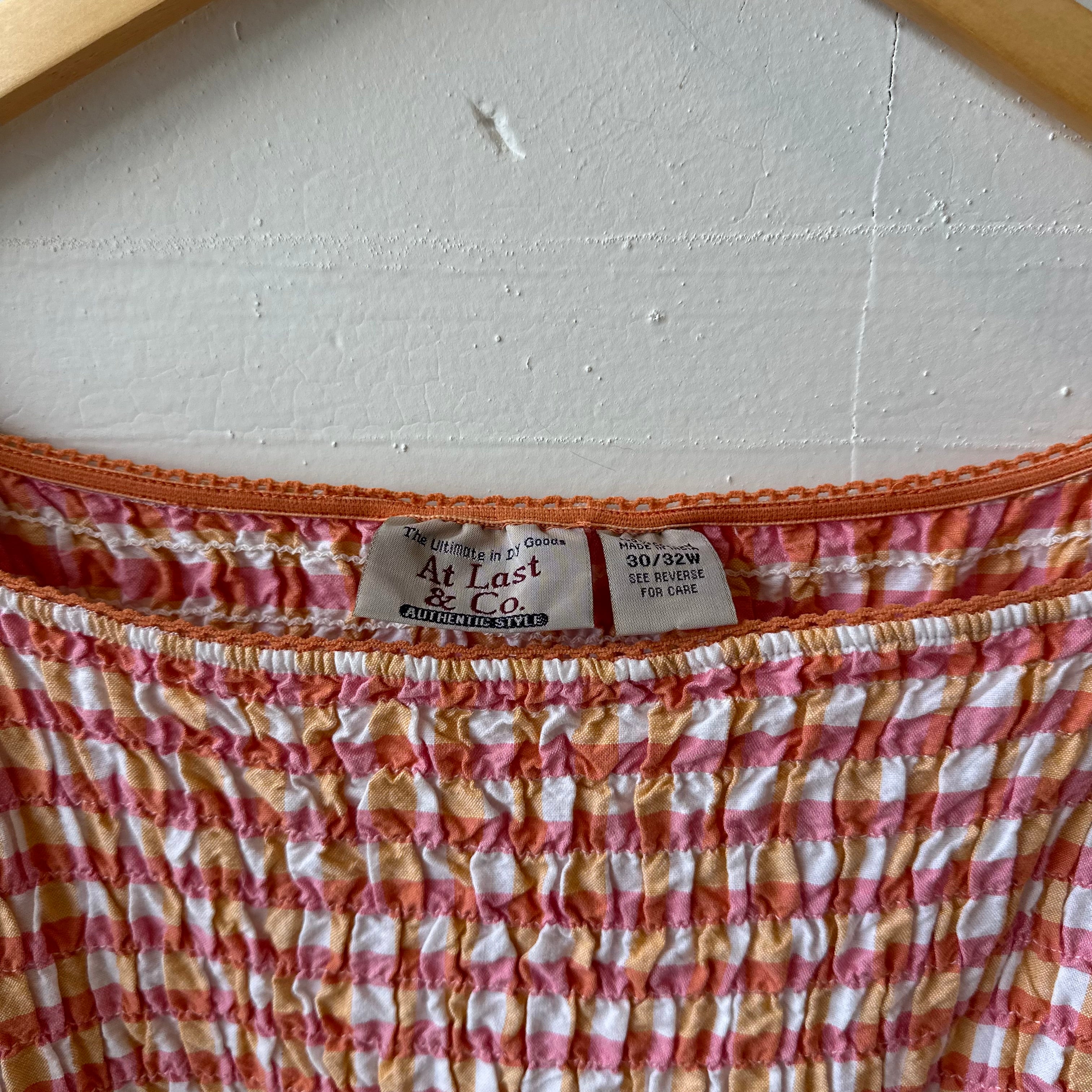 SIZE 3X | Vintage Gingham Top