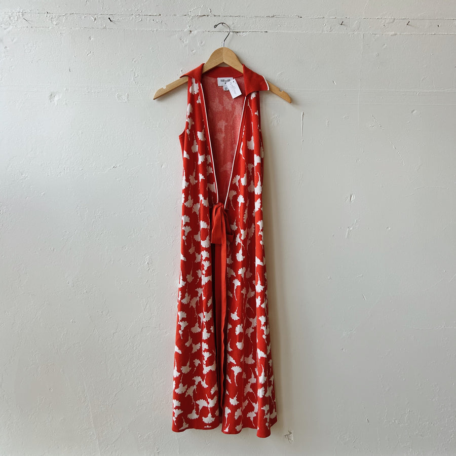 SIZE XXS | Red and White Cardigan