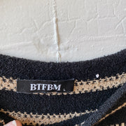 Size L | Black & Brown Striped Sweater