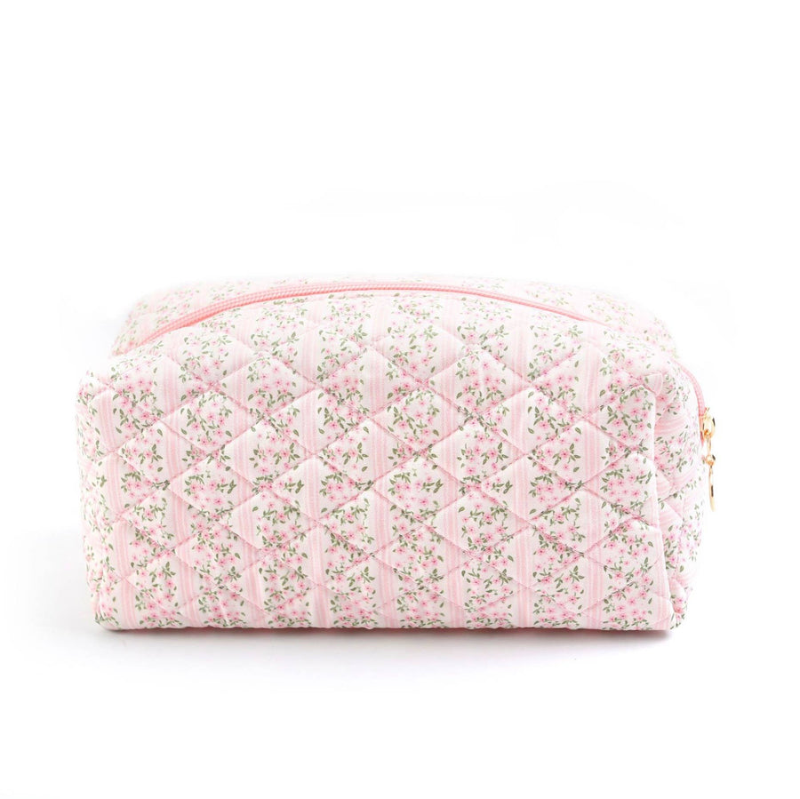 Quilted Floral Design Cosmetic Bags