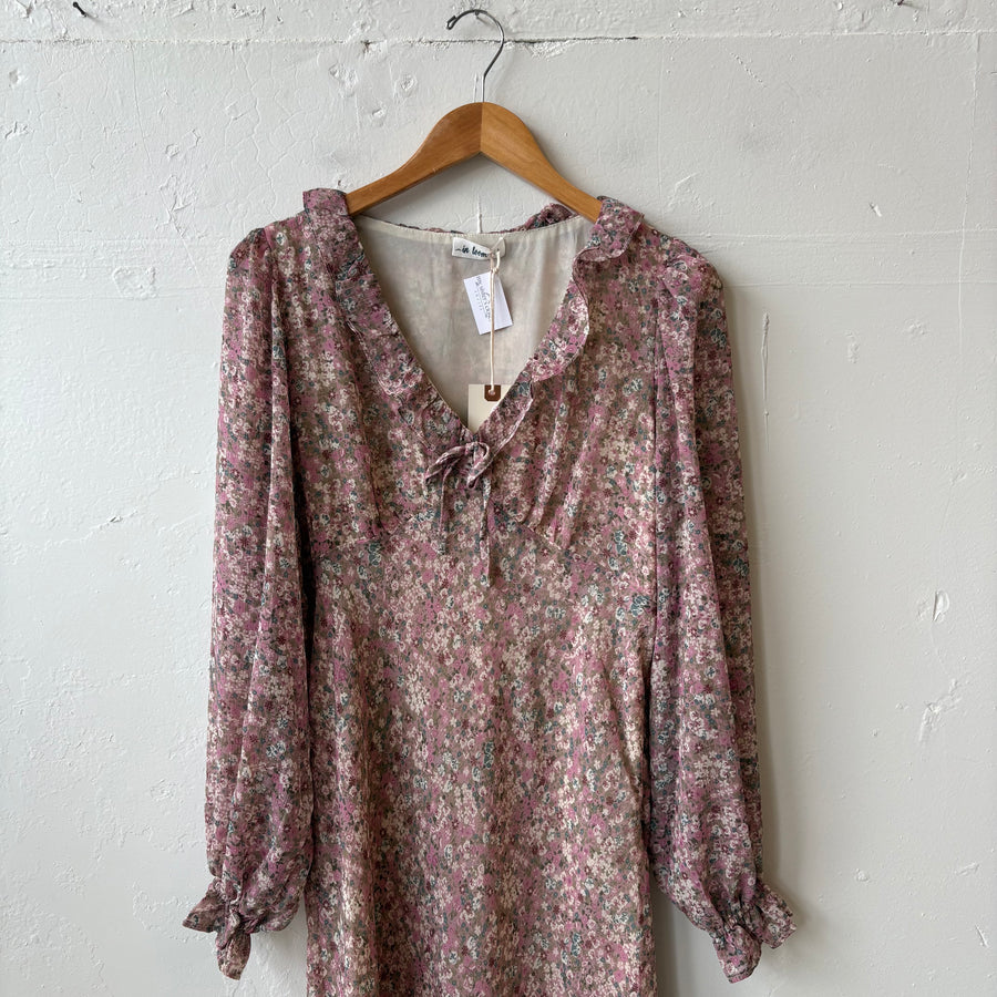 SIZE L | Pink Floral Dress