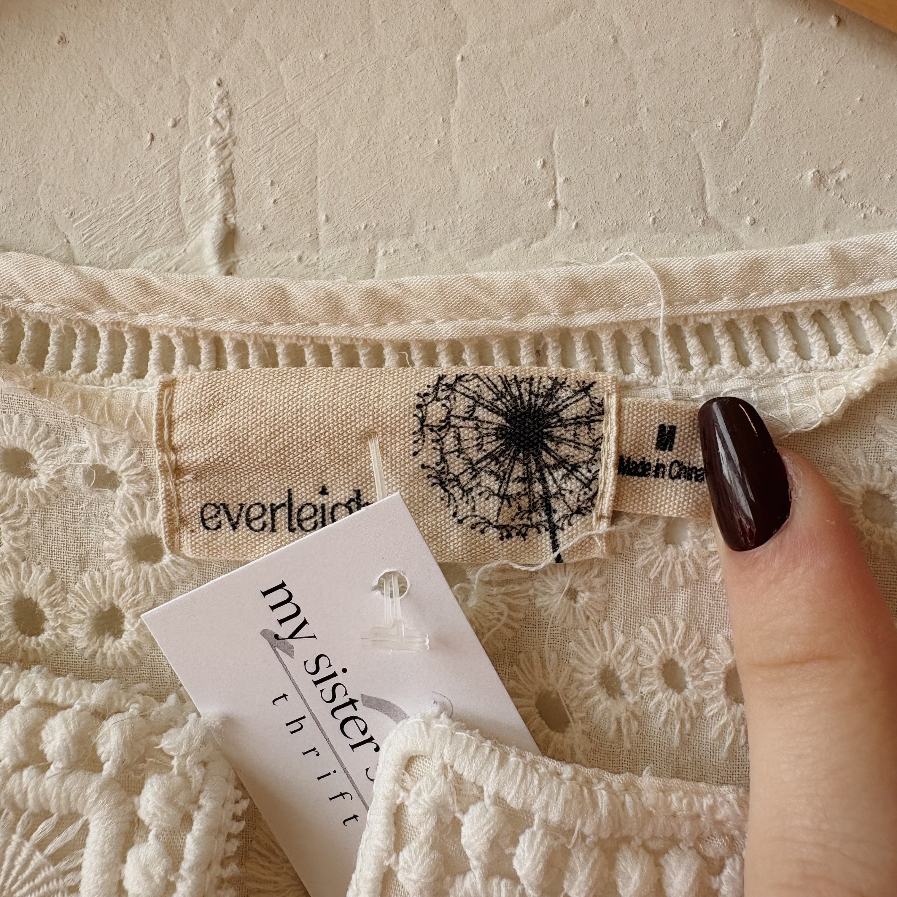 SIZE M | White Eyelet Dress