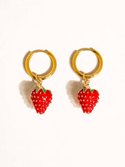 Strawberry Hoop Earring