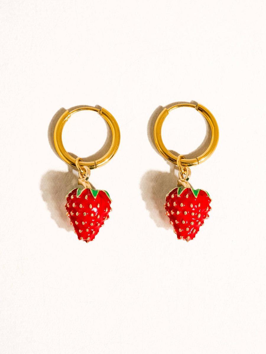 Strawberry Hoop Earring
