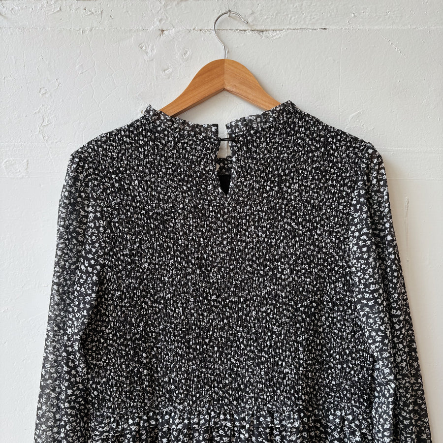 SIZE XL | Black Floral Tiered Dress