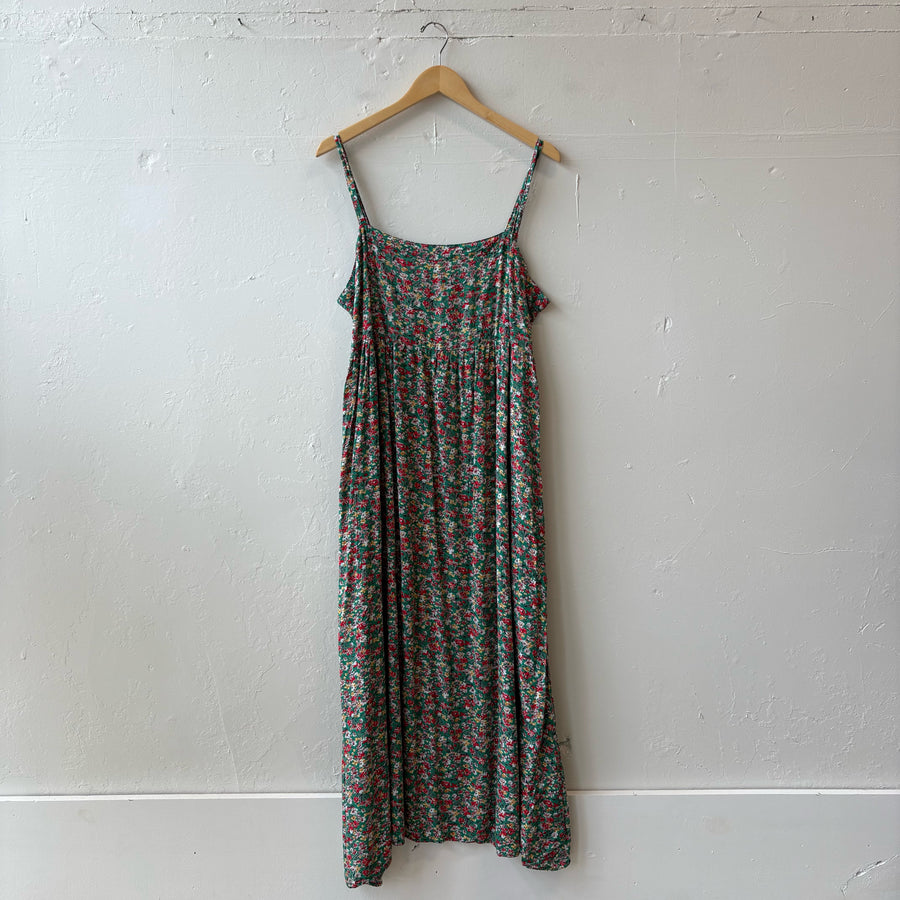 SIZE L/XL | Green Floral Dress