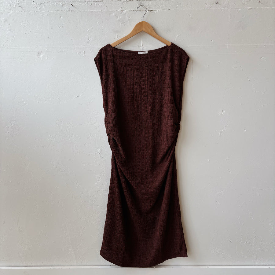 SIZE XXL | Brown Textured Dress