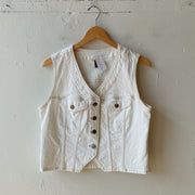 Size M | White Denim Vest