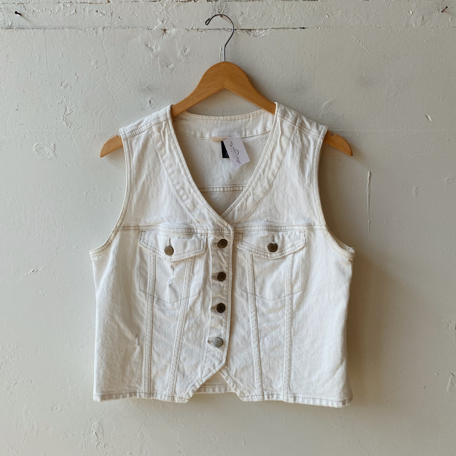 Size M | White Denim Vest