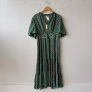 SIZE XL | Green Patterned Dress