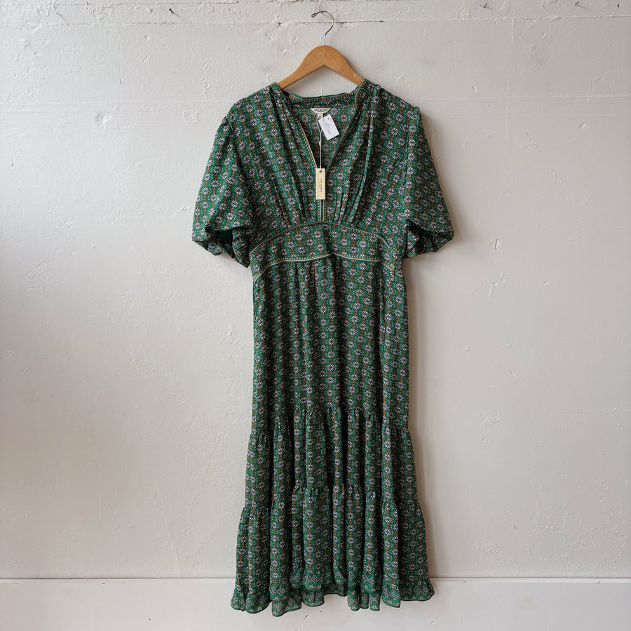 SIZE XL | Green Patterned Dress