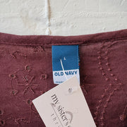 SIZE L | Maroon Eyelet Top