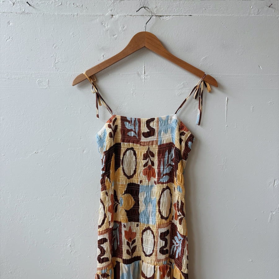 SIZE XS | Brown Tiered Dress