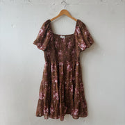SIZE XL | Brown Floral Dress