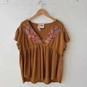 SIZE 1X | Orange Floral Top