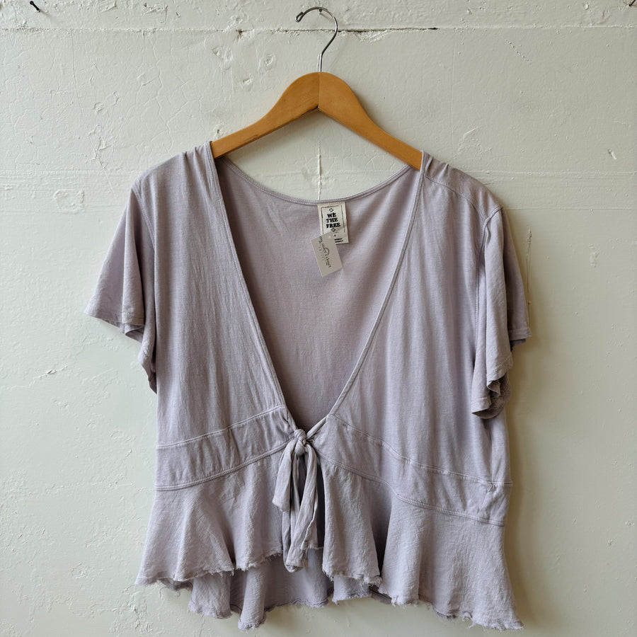 SIZE L | Free People Purple Tie Top
