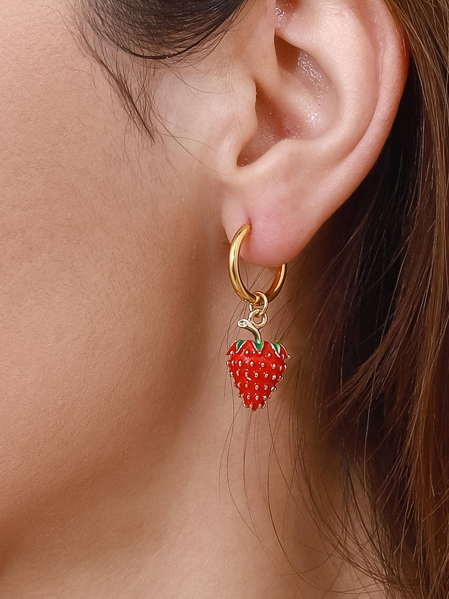 Strawberry Hoop Earring
